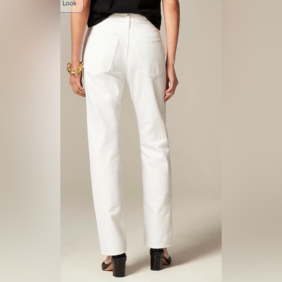 NWT J. Crew Mid Rise Straight Leg Relaxed Slouchy 1984 Rigid White Denim Jeans - Picture 2 of 10